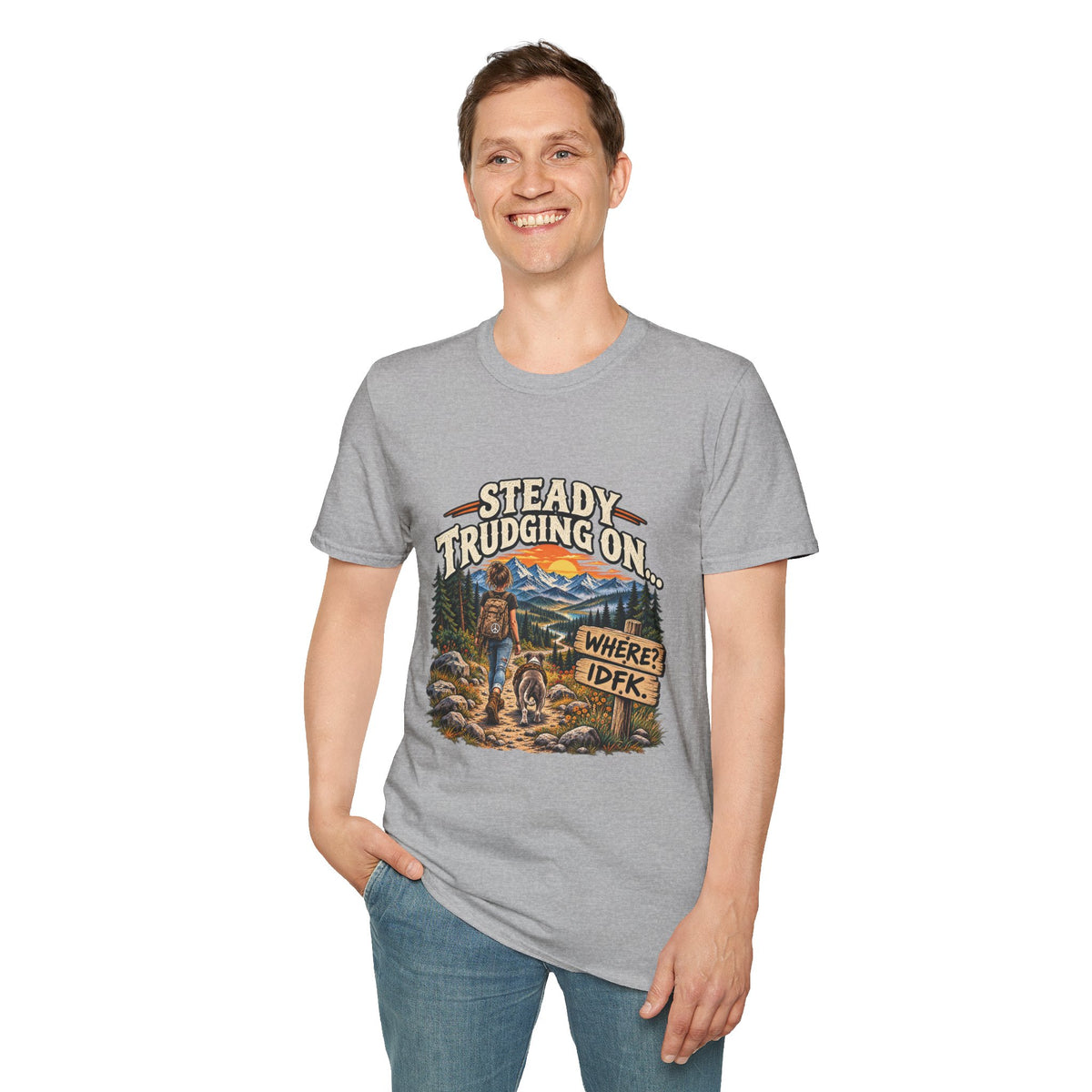 Steady Trudging On Young Lady Hiking T-Shirt