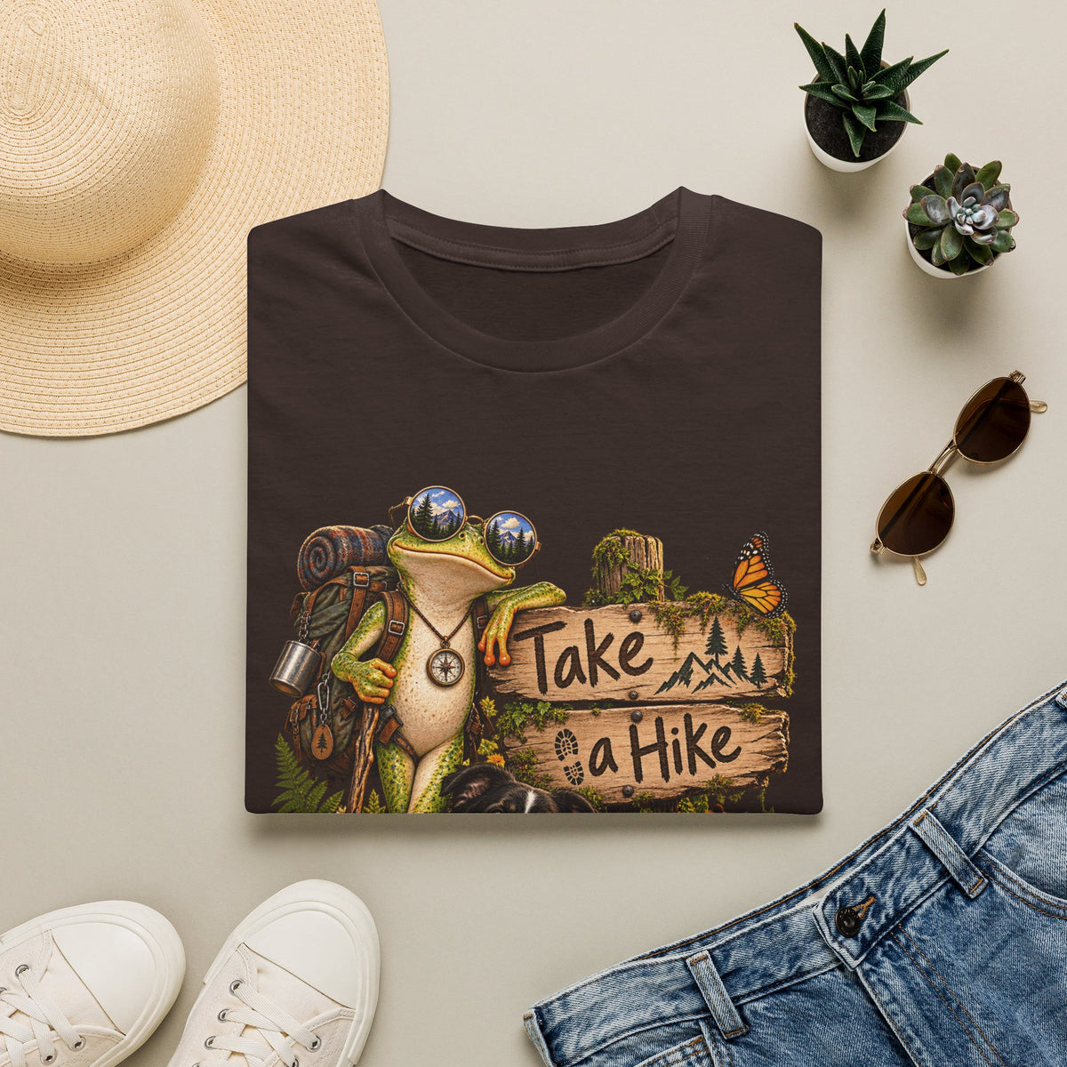 Take a Hike T-Shirt — Outdoorsy Hiking Tee with Dog and Nature Graphic