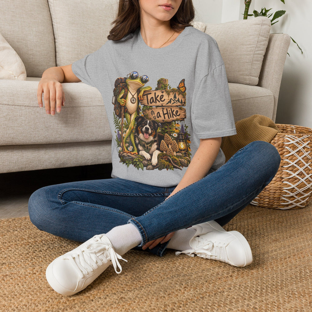 Take a Hike T-Shirt — Outdoorsy Hiking Tee with Dog and Nature Graphic