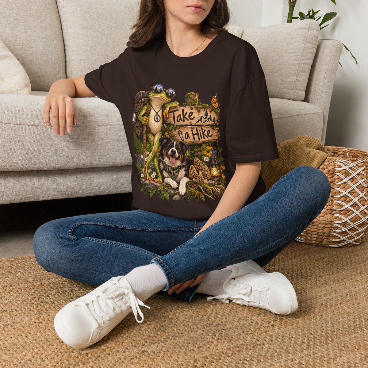 Take a Hike T-Shirt — Outdoorsy Hiking Tee with Dog and Nature Graphic