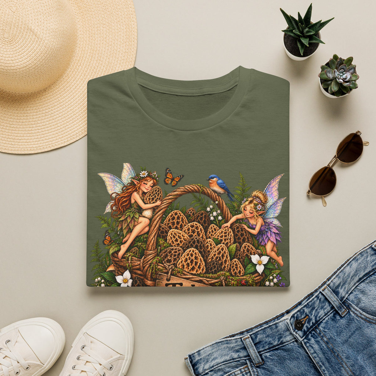 Woodland Creatures T-Shirt Foraging Nature Graphic Tee Unisex Softstyle T-Shirt