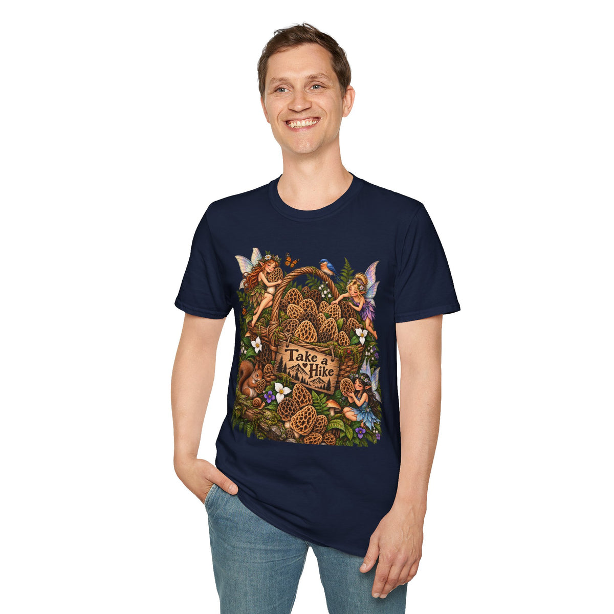 Woodland Creatures T-Shirt Foraging Nature Graphic Tee Unisex Softstyle T-Shirt