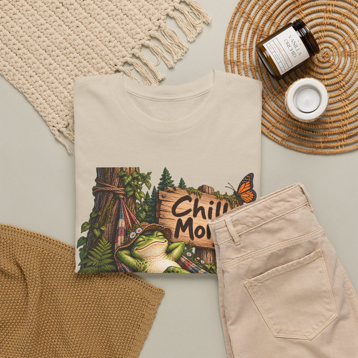 Chill More Frog Tee — Relaxed Nature Graphic T‑Shirt