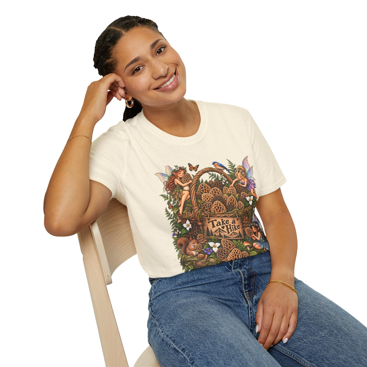 Woodland Creatures T-Shirt Foraging Nature Graphic Tee Unisex Softstyle T-Shirt