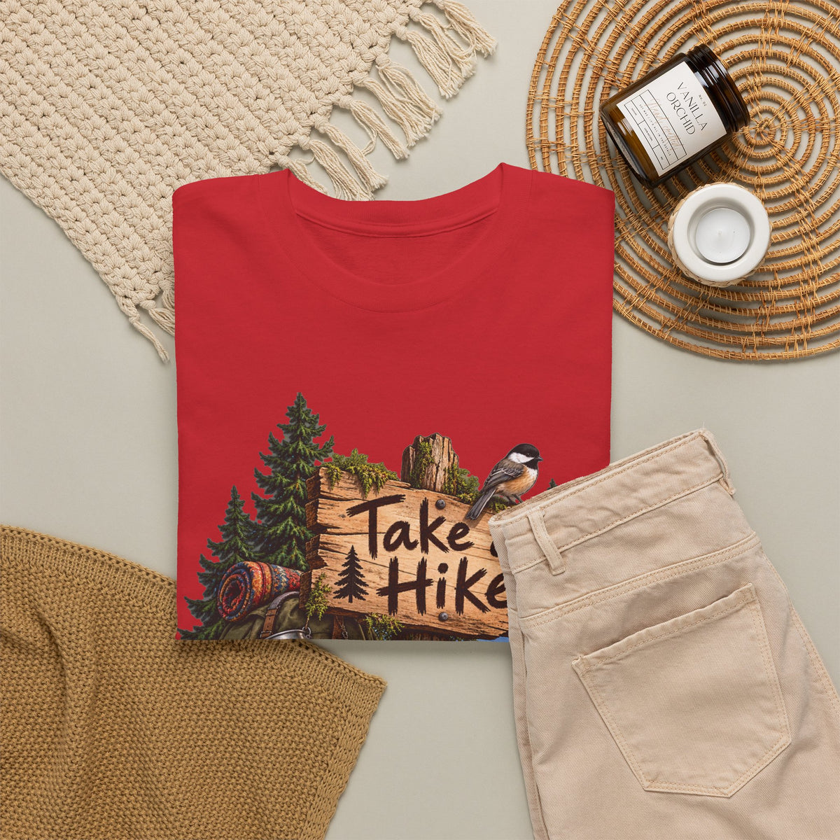 Take a Hike T-Shirt Boots and Morel Mushrooms