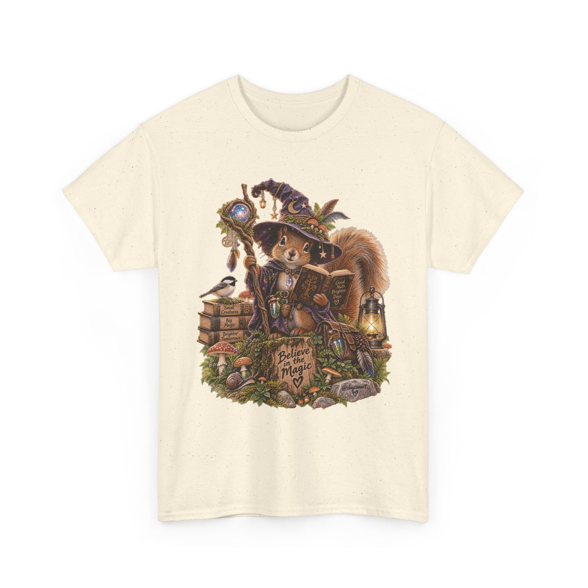 Squirrel Wizard T‑Shirt — Cute Fantasy Magic Forest Tee