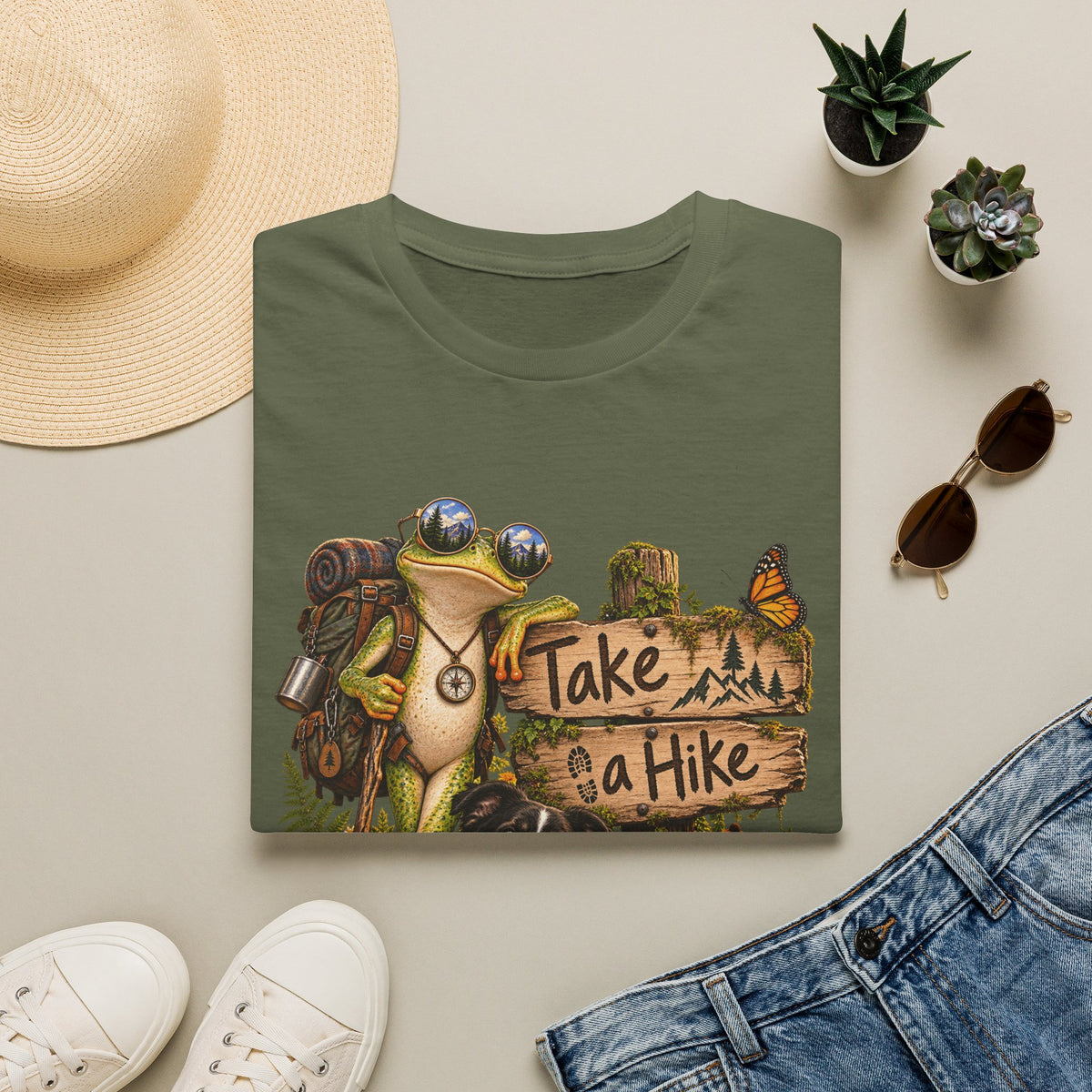 Take a Hike T-Shirt — Outdoorsy Hiking Tee with Dog and Nature Graphic
