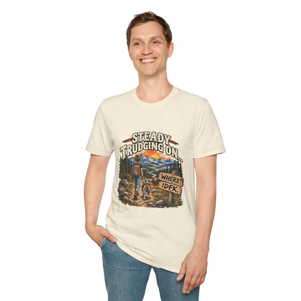 Steady Trudging On Young Lady Hiking T-Shirt