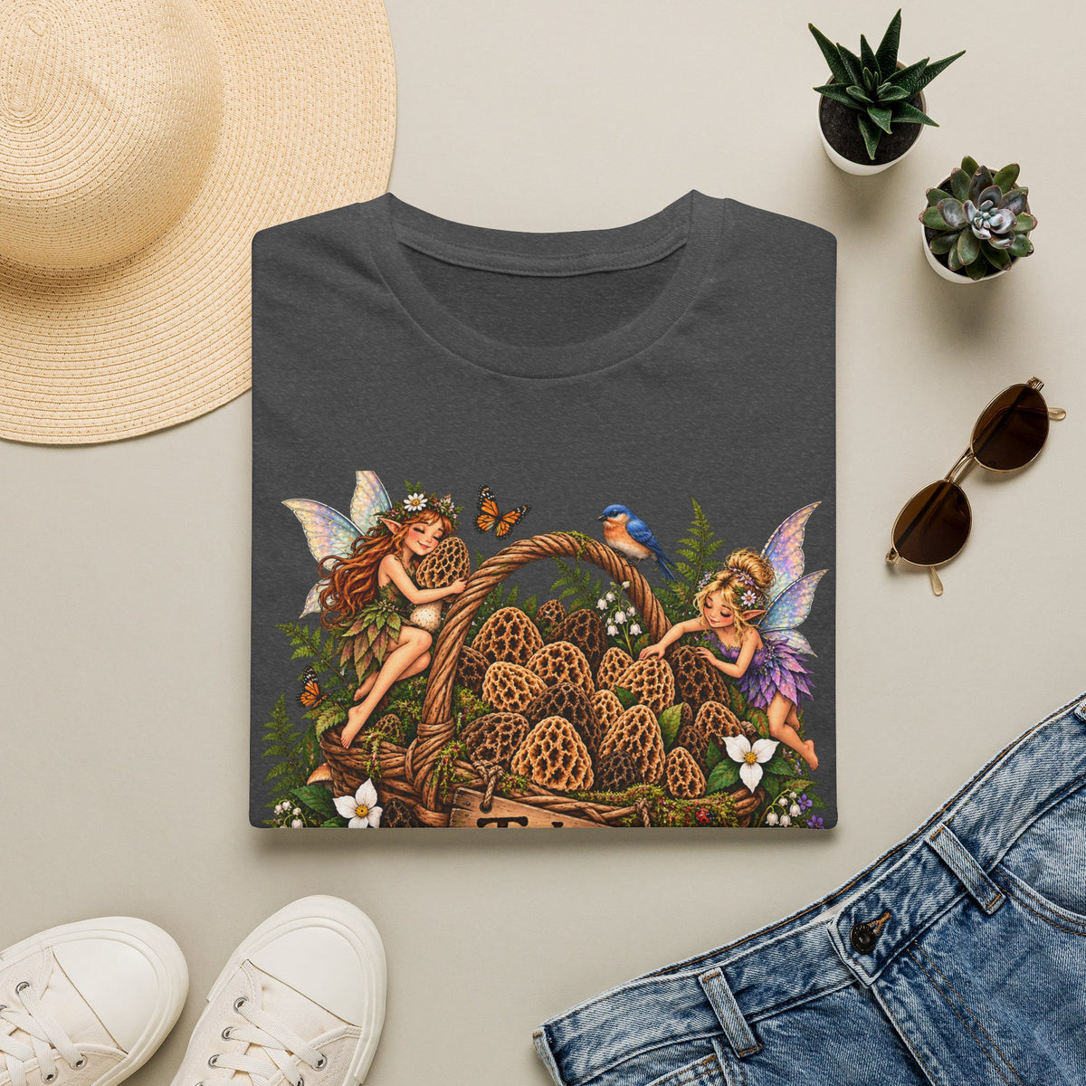 Woodland Creatures T-Shirt Foraging Nature Graphic Tee Unisex Softstyle T-Shirt