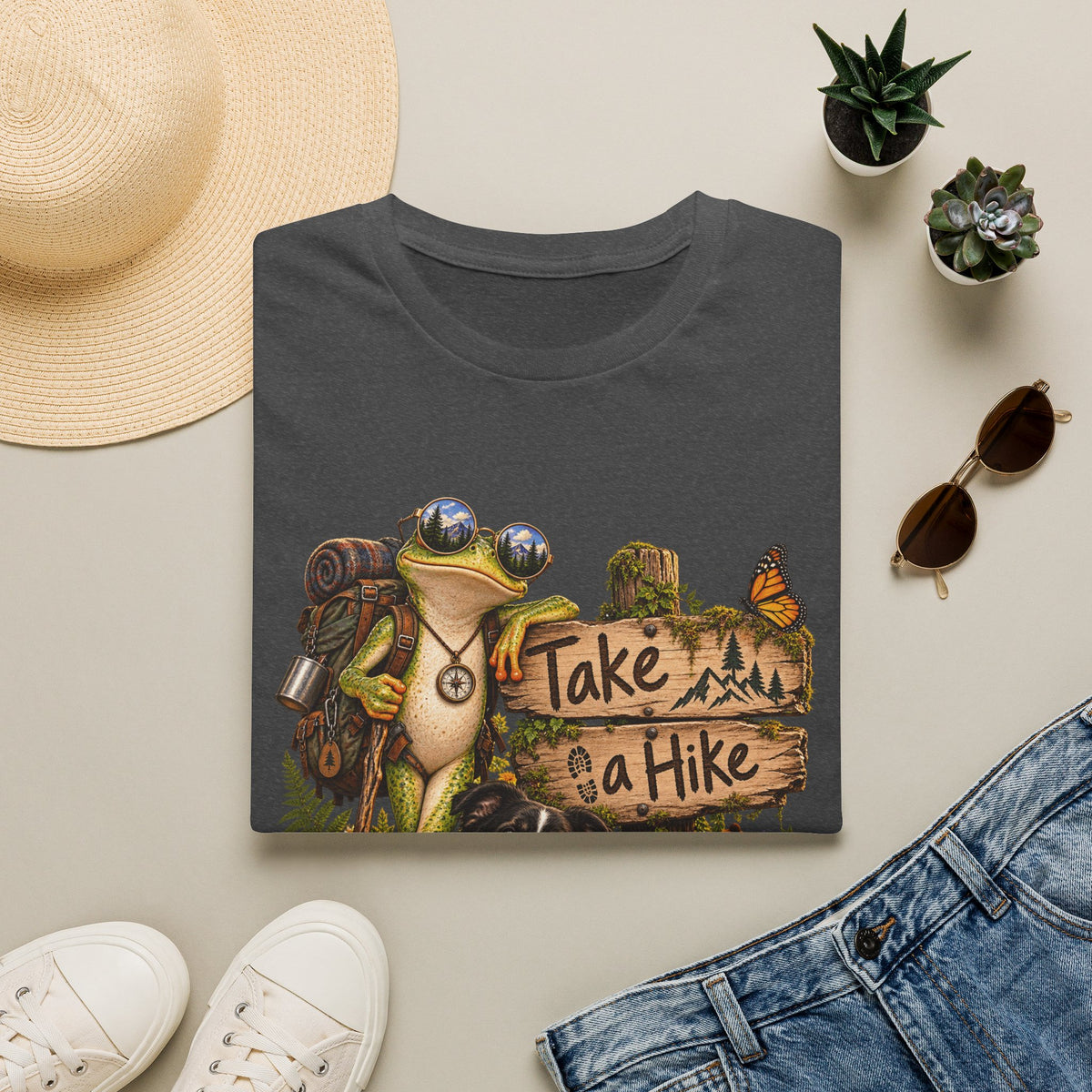 Take a Hike T-Shirt — Outdoorsy Hiking Tee with Dog and Nature Graphic