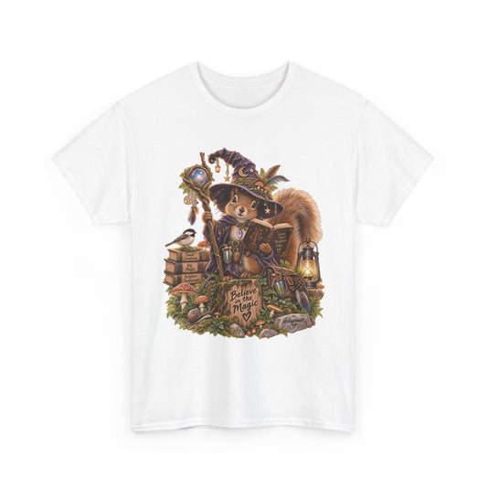 Squirrel Wizard T‑Shirt — Cute Fantasy Magic Forest Tee