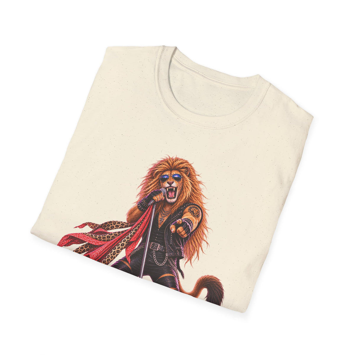 Lead Singer Lion Retro 80s Big Cat Rock Band Graphic Tee