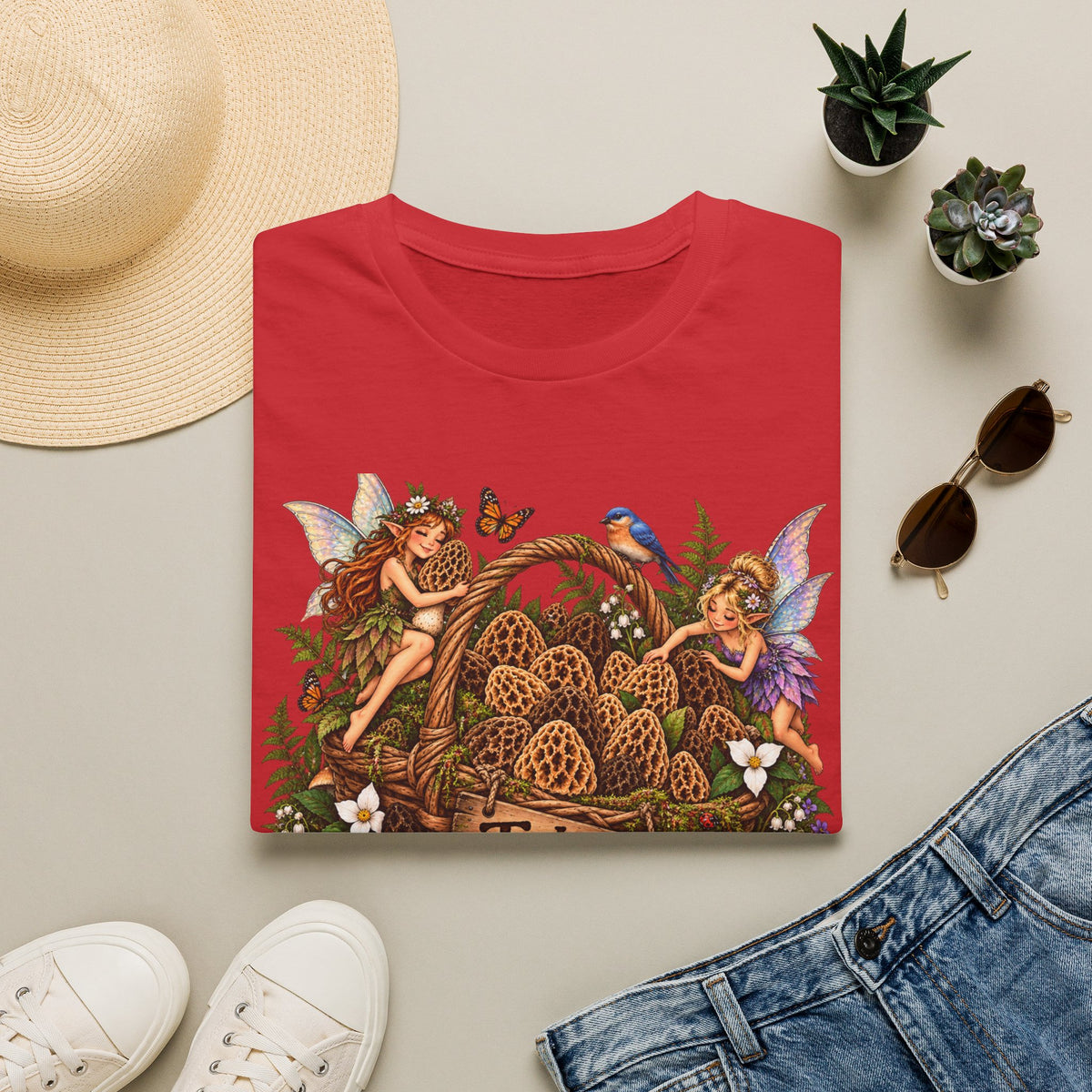Woodland Creatures T-Shirt Foraging Nature Graphic Tee Unisex Softstyle T-Shirt