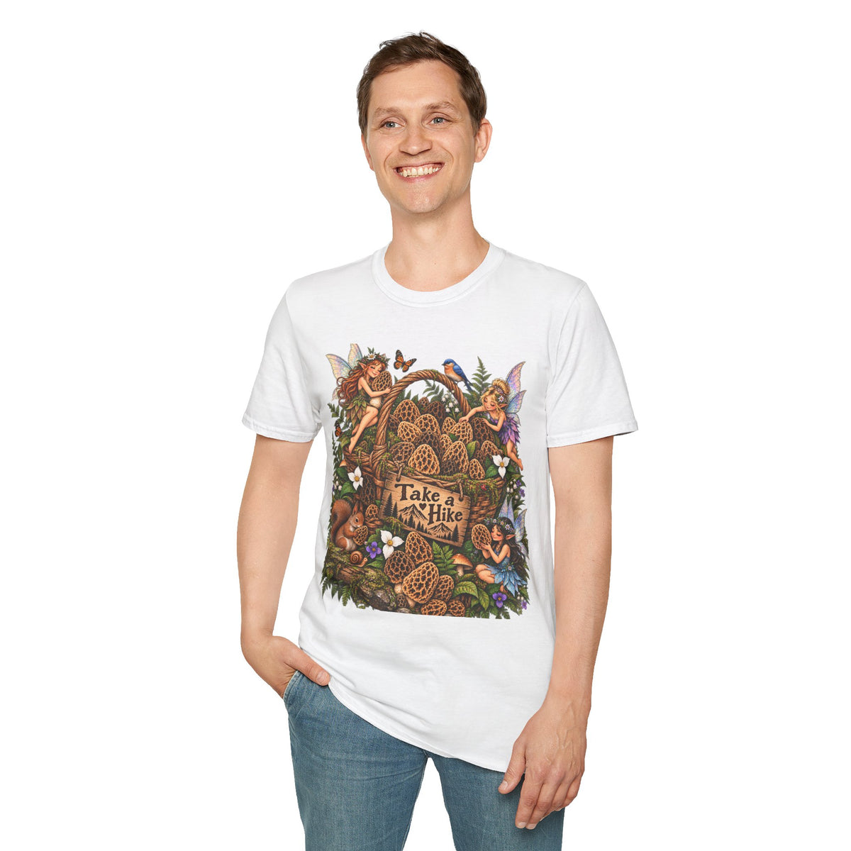 Woodland Creatures T-Shirt Foraging Nature Graphic Tee Unisex Softstyle T-Shirt