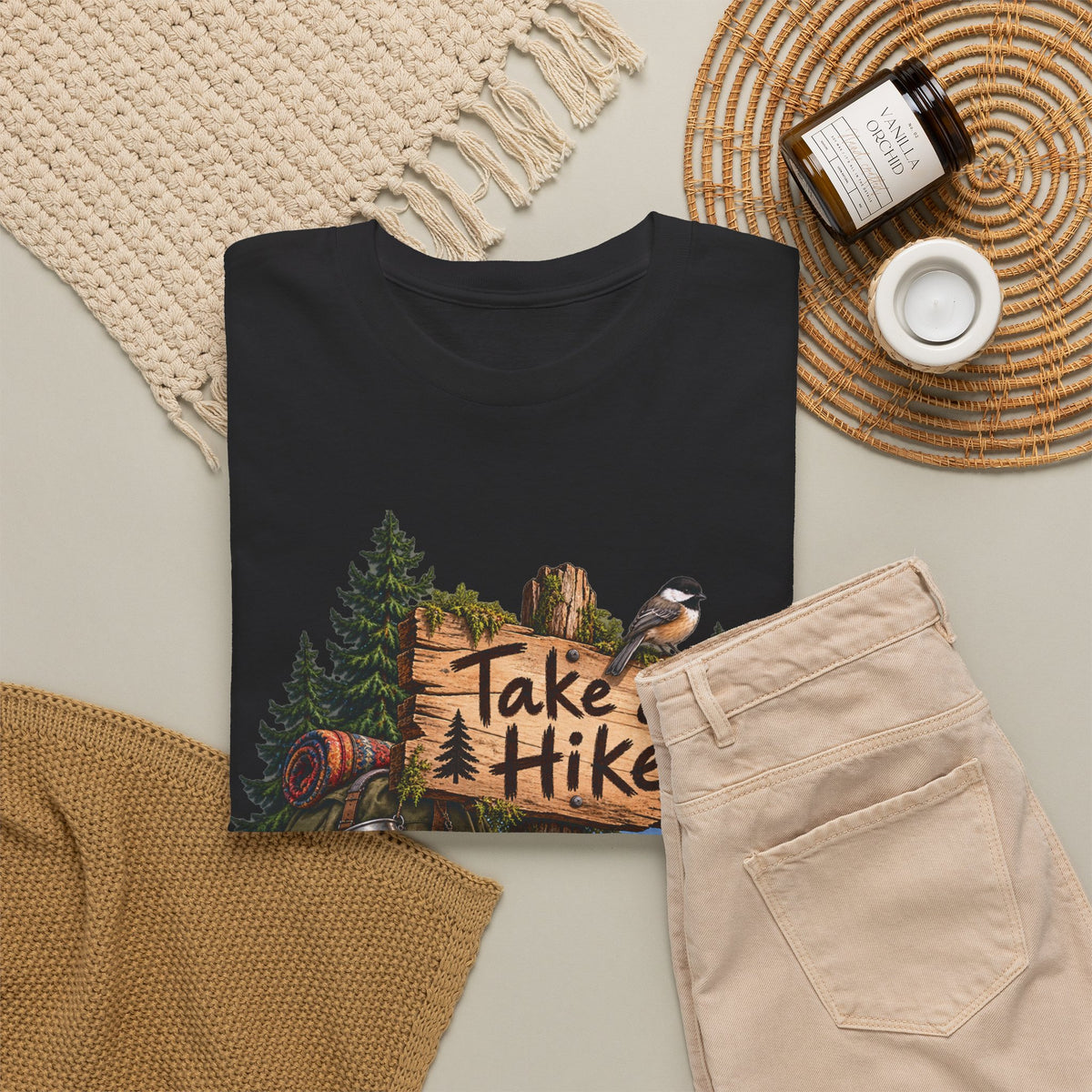 Take a Hike T-Shirt Boots and Morel Mushrooms