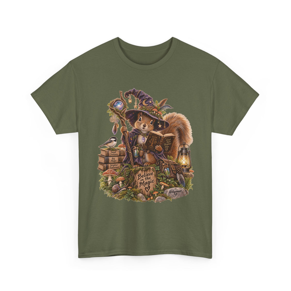 Squirrel Wizard T‑Shirt — Cute Fantasy Magic Forest Tee