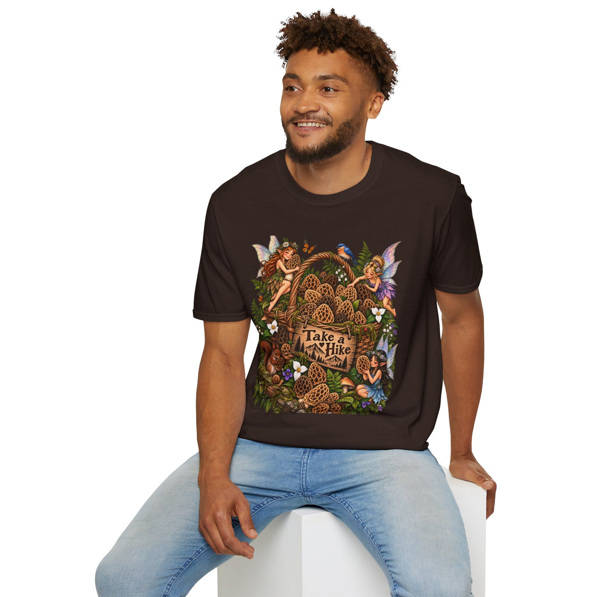 Woodland Creatures T-Shirt Foraging Nature Graphic Tee Unisex Softstyle T-Shirt