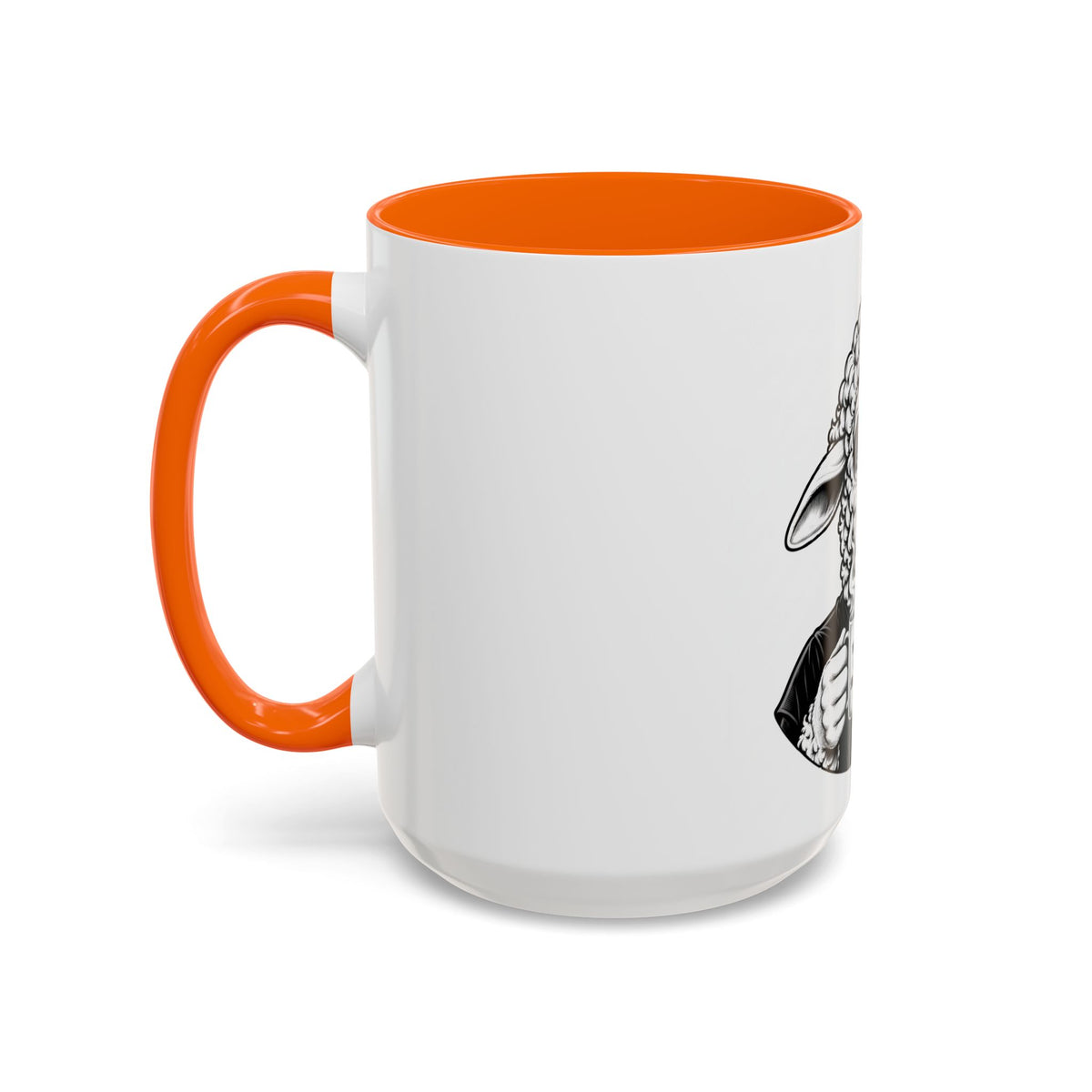 Wake Up Sheeple Coffee Mug — Black-Accent Ceramic Mug with Sheep Illustration