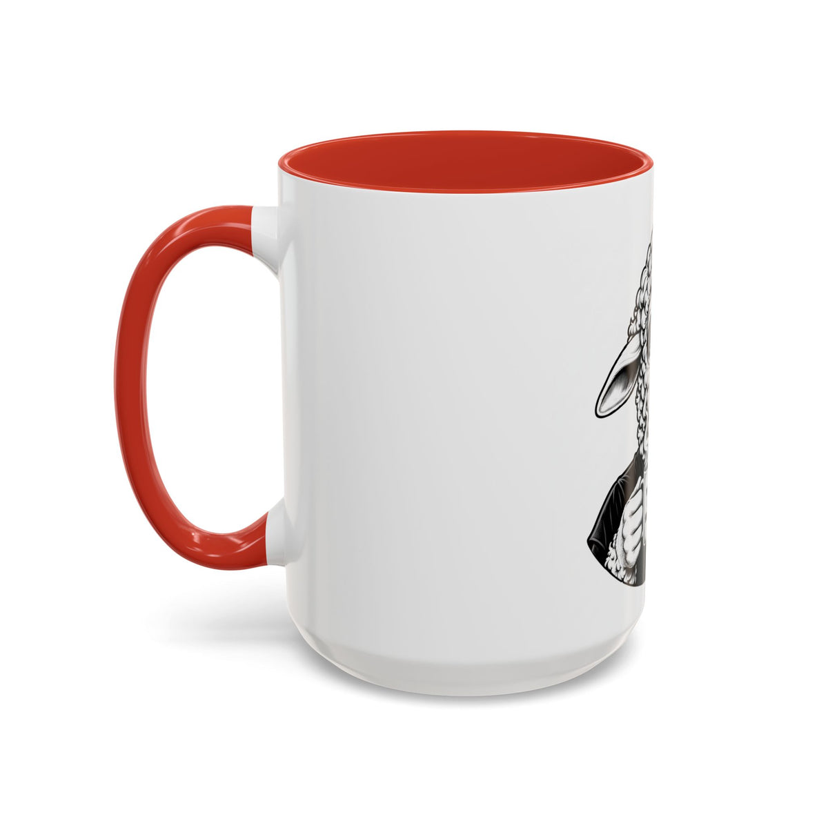 Wake Up Sheeple Coffee Mug — Black-Accent Ceramic Mug with Sheep Illustration