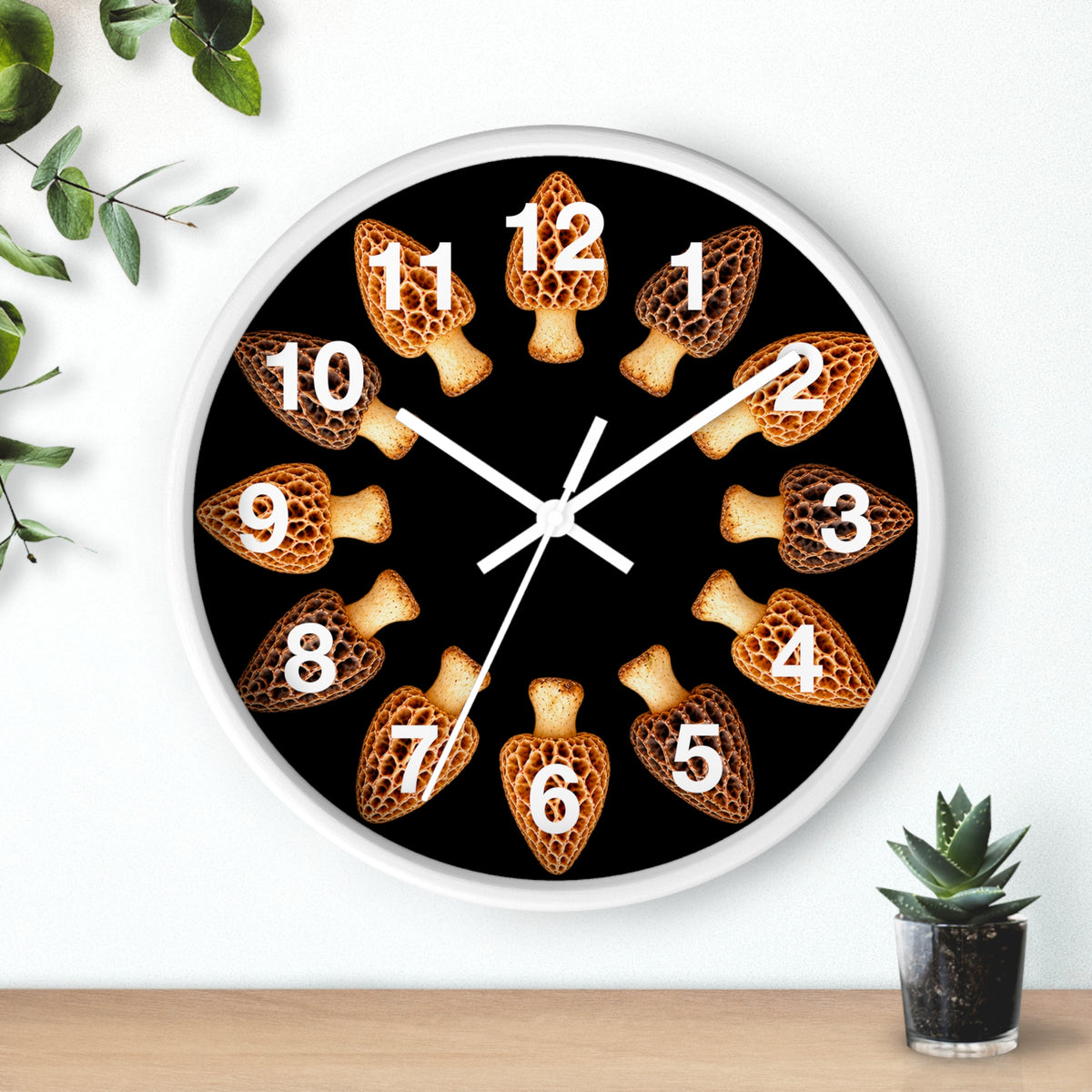 Morel Mushrooms Woodland Wall Clock
