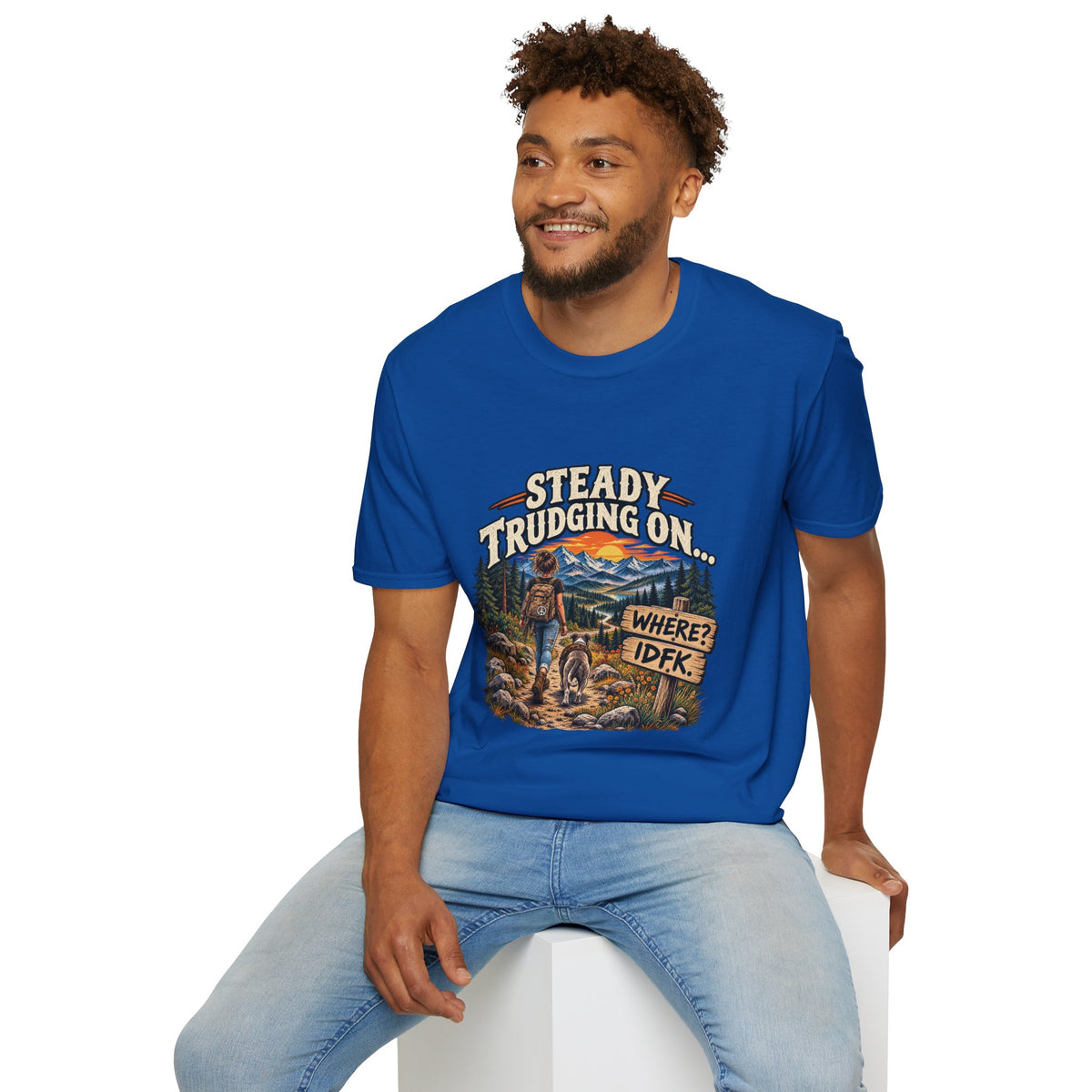 Steady Trudging On Young Lady Hiking T-Shirt