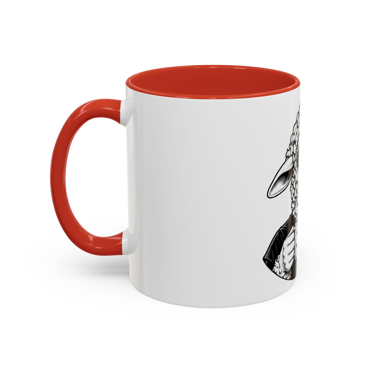 Wake Up Sheeple Coffee Mug — Black-Accent Ceramic Mug with Sheep Illustration