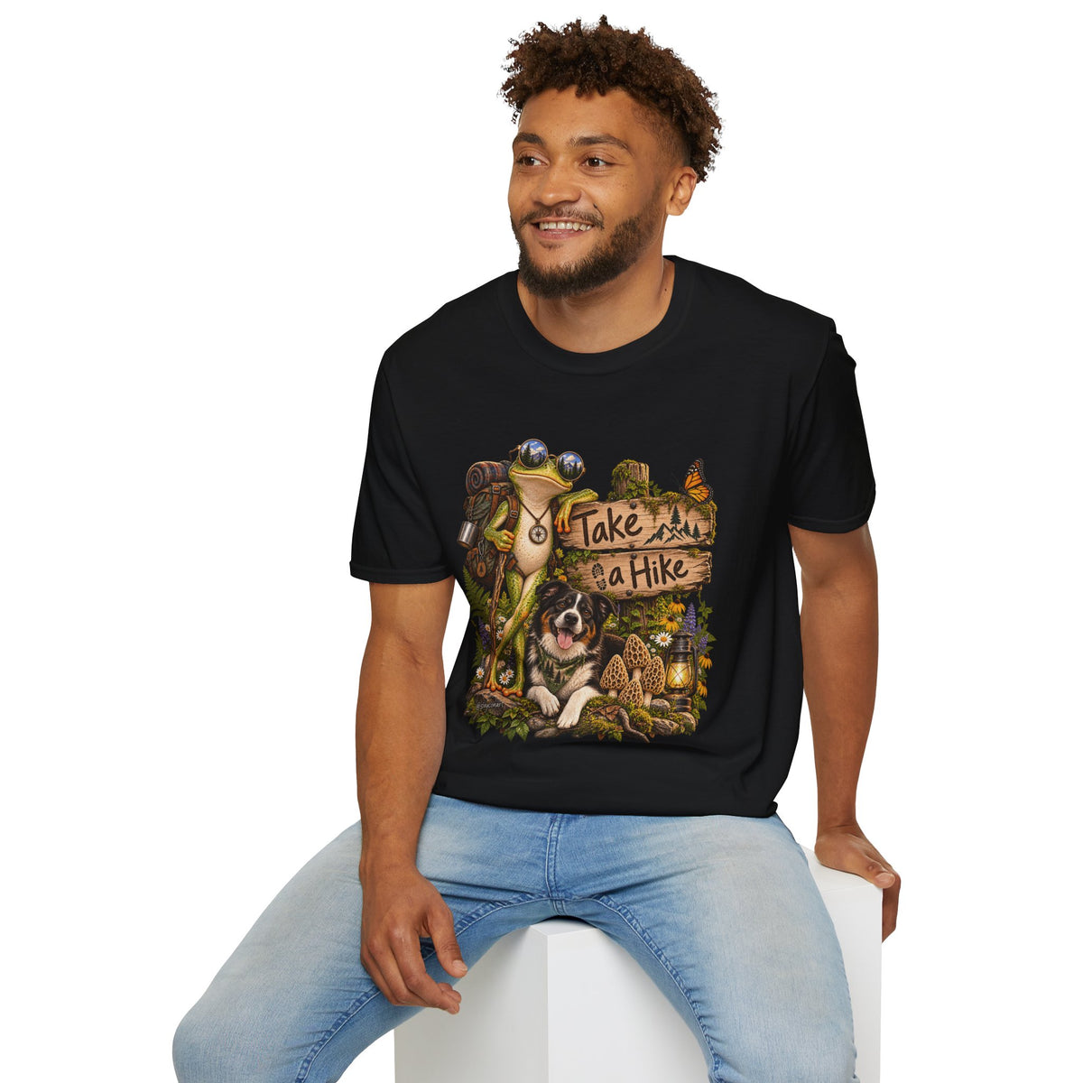 Take a Hike T-Shirt — Outdoorsy Hiking Tee with Dog and Nature Graphic