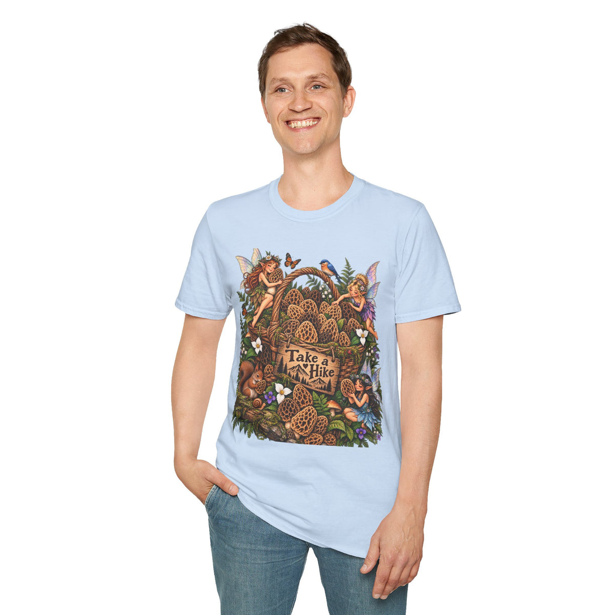 Woodland Creatures T-Shirt Foraging Nature Graphic Tee Unisex Softstyle T-Shirt