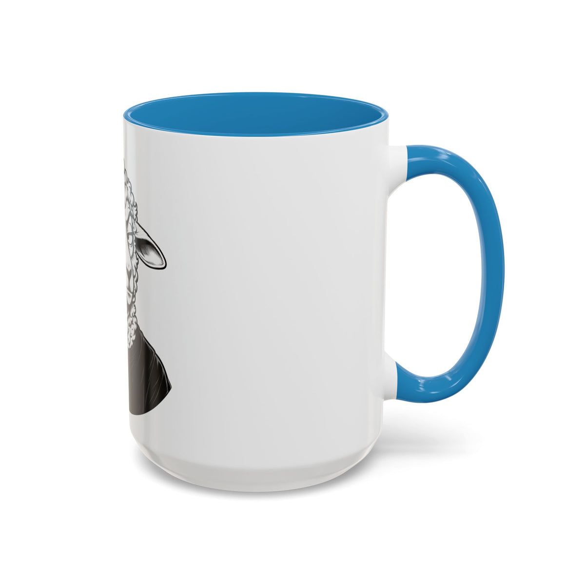 Wake Up Sheeple Coffee Mug — Black-Accent Ceramic Mug with Sheep Illustration
