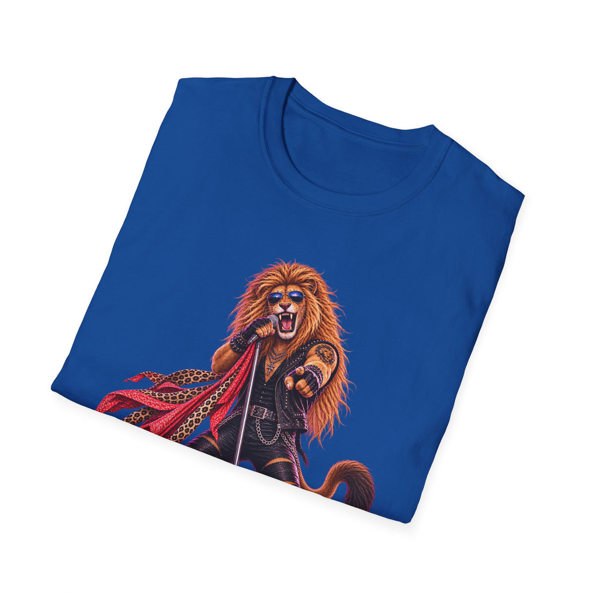Lead Singer Lion Retro 80s Big Cat Rock Band Graphic Tee