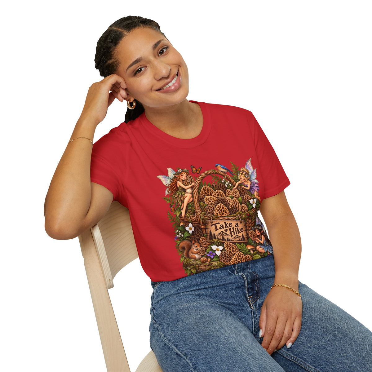 Woodland Creatures T-Shirt Foraging Nature Graphic Tee Unisex Softstyle T-Shirt