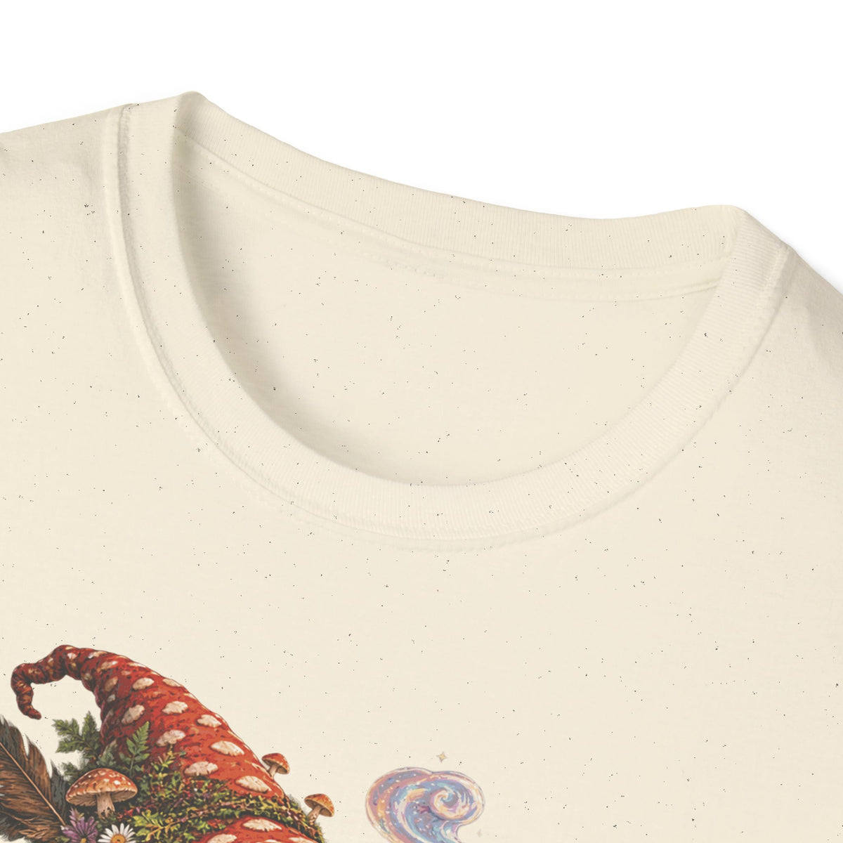 Mushroom Wizard Riding Snail T-Shirt  Whimsical Fantasy Illustration Tee