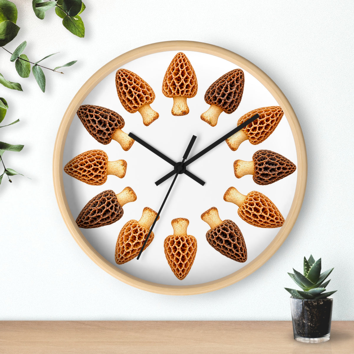 Wall Clock Morel Mushrooms