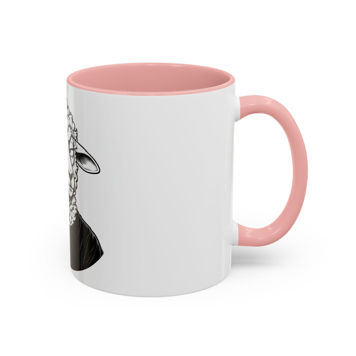 Wake Up Sheeple Coffee Mug — Black-Accent Ceramic Mug with Sheep Illustration