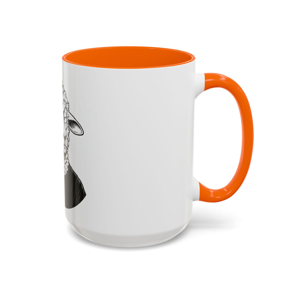 Wake Up Sheeple Coffee Mug — Black-Accent Ceramic Mug with Sheep Illustration