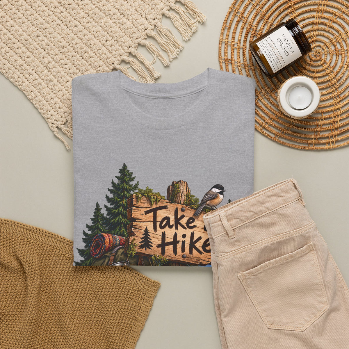 Take a Hike T-Shirt Boots and Morel Mushrooms
