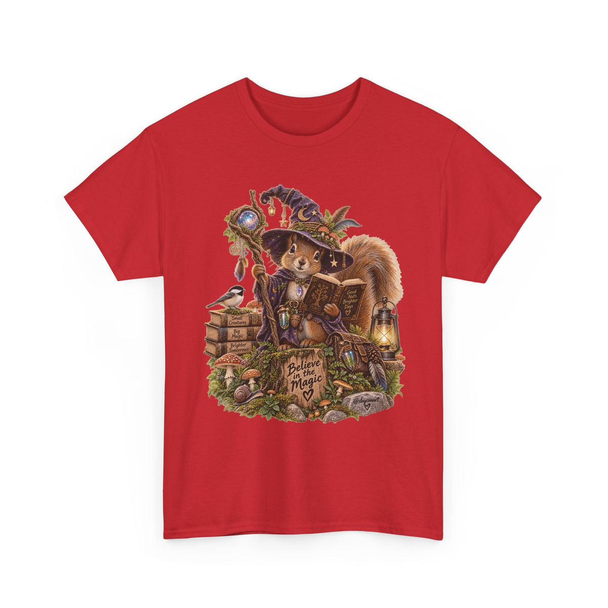 Squirrel Wizard T‑Shirt — Cute Fantasy Magic Forest Tee