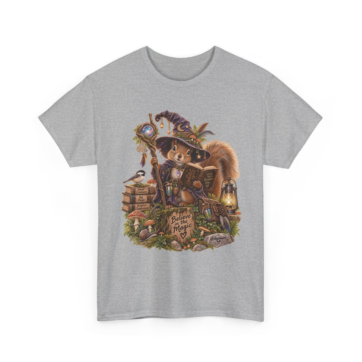 Squirrel Wizard T‑Shirt — Cute Fantasy Magic Forest Tee