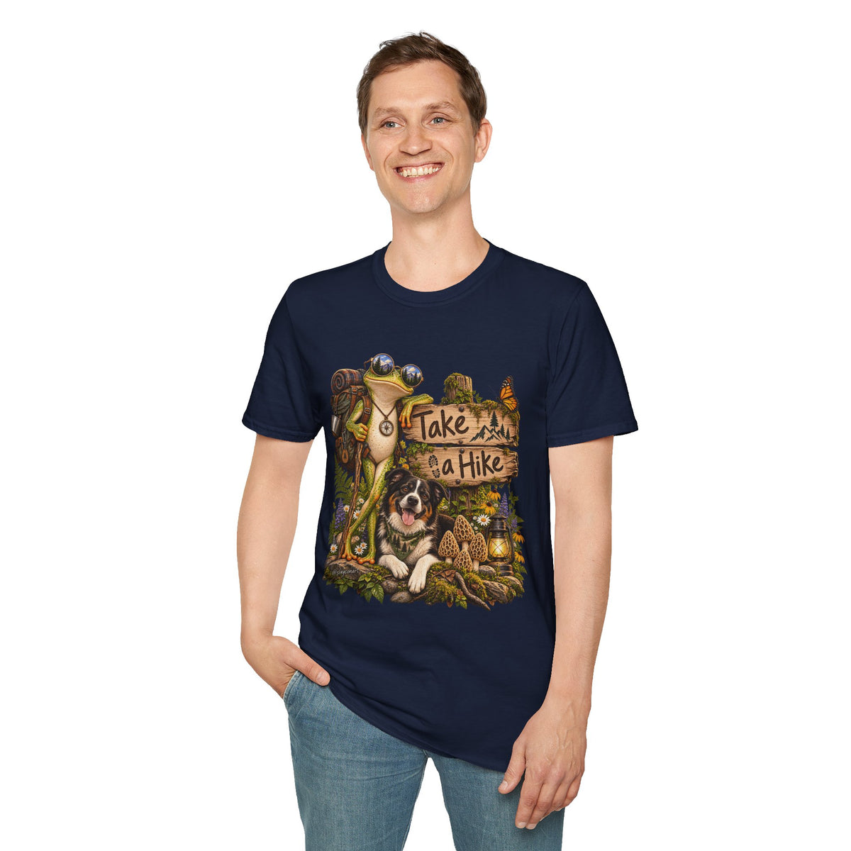 Take a Hike T-Shirt — Outdoorsy Hiking Tee with Dog and Nature Graphic
