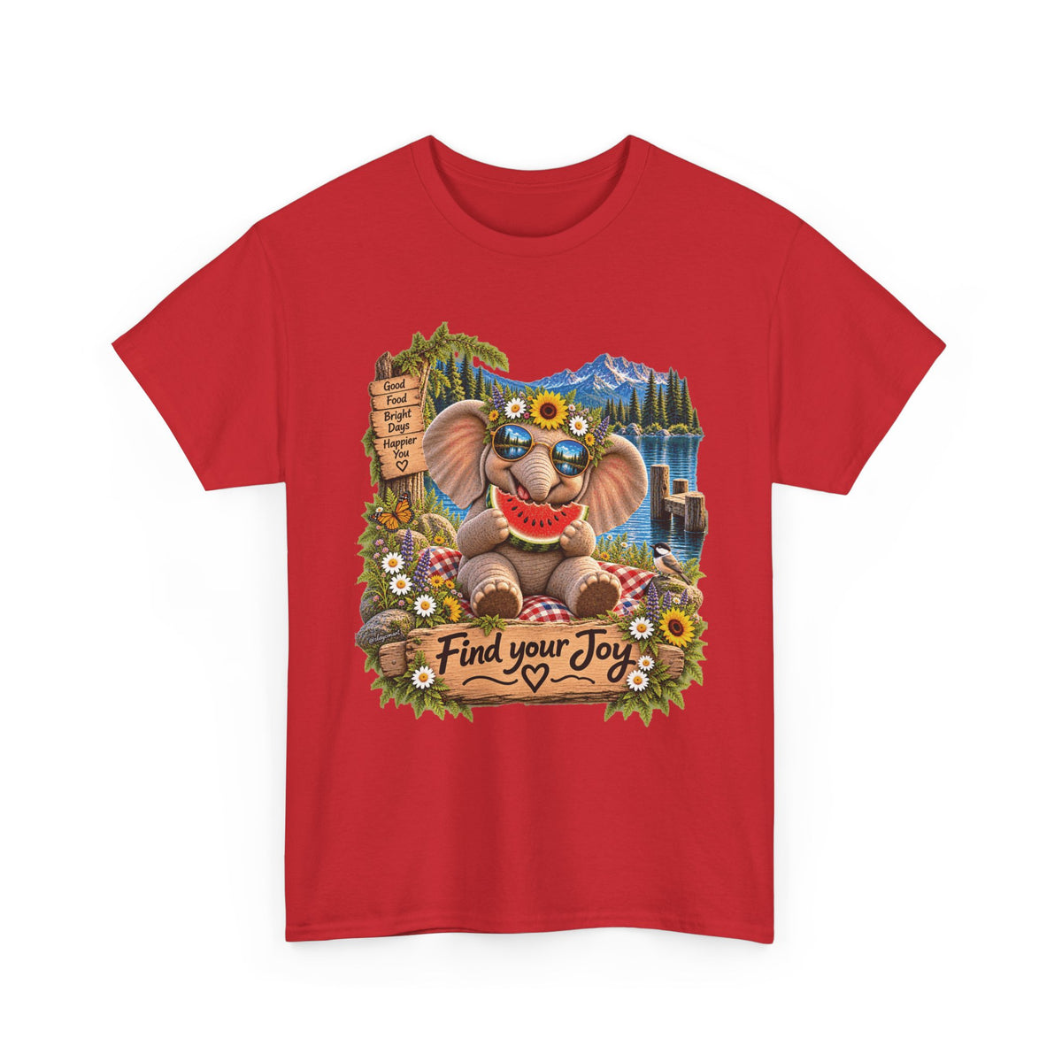 Find Your Joy Elephant T-Shirt — Cute Summer Nature Graphic Tee