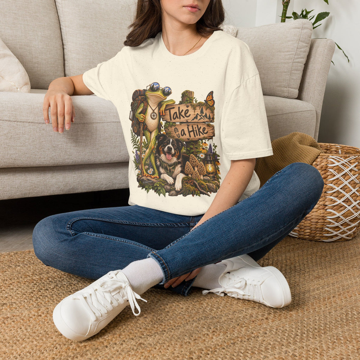 Take a Hike T-Shirt — Outdoorsy Hiking Tee with Dog and Nature Graphic