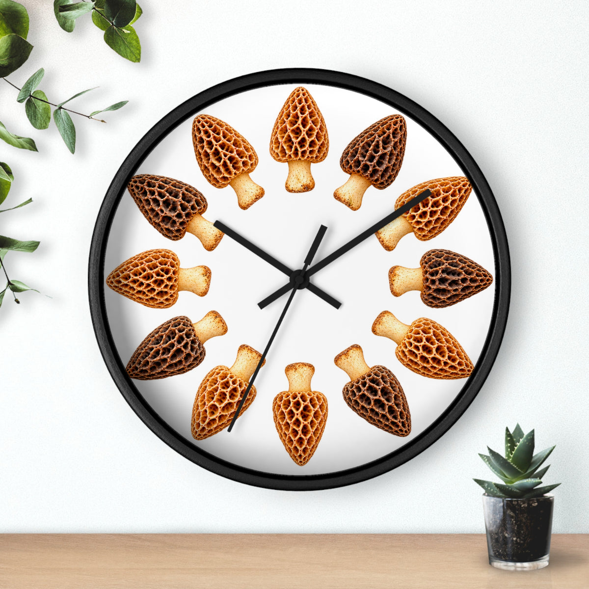 Wall Clock Morel Mushrooms
