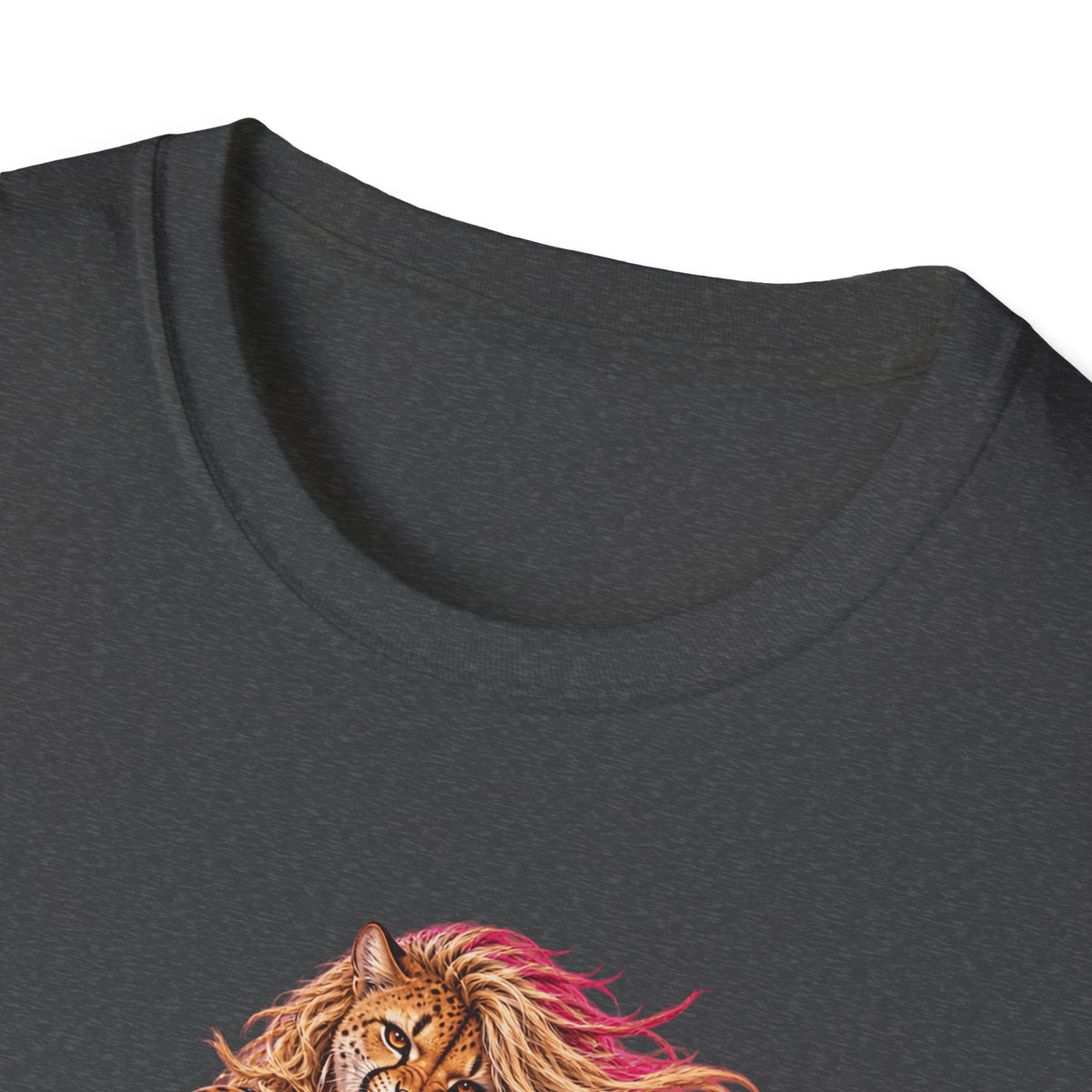 Glam Metal Cheetah Guitarist T-Shirt — Retro 80s Rock Woman Graphic Tee