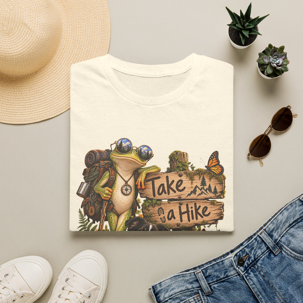 Take a Hike T-Shirt — Outdoorsy Hiking Tee with Dog and Nature Graphic