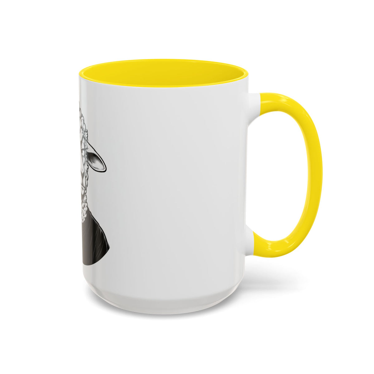 Wake Up Sheeple Coffee Mug — Black-Accent Ceramic Mug with Sheep Illustration