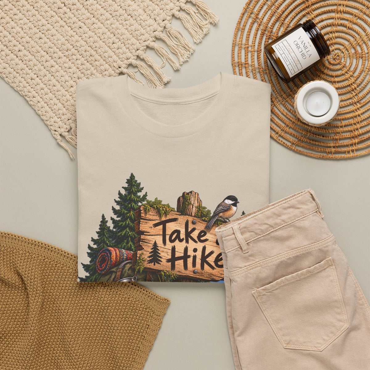 Take a Hike T-Shirt Boots and Morel Mushrooms