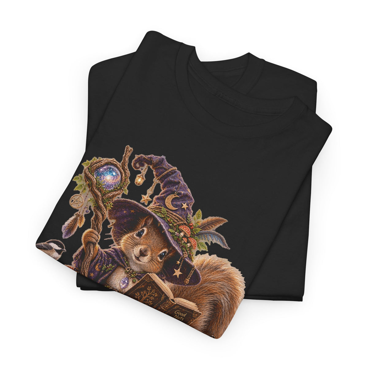 Squirrel Wizard T‑Shirt — Cute Fantasy Magic Forest Tee