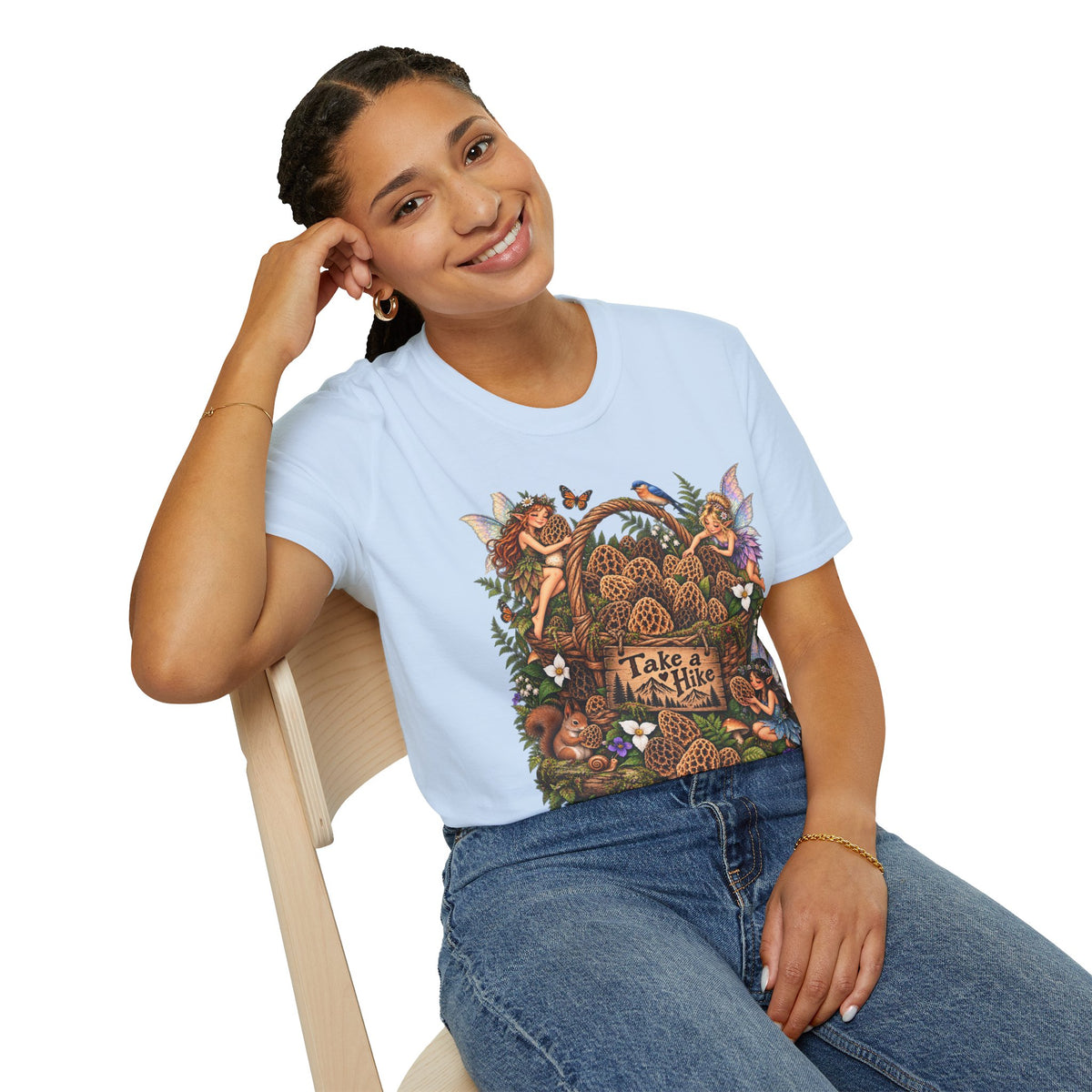 Woodland Creatures T-Shirt Foraging Nature Graphic Tee Unisex Softstyle T-Shirt