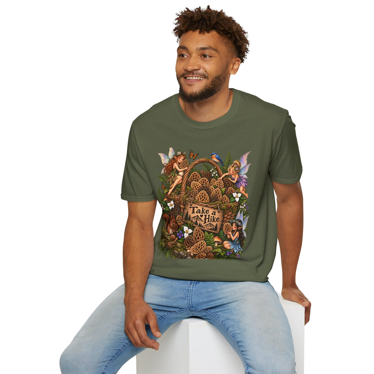 Woodland Creatures T-Shirt Foraging Nature Graphic Tee Unisex Softstyle T-Shirt