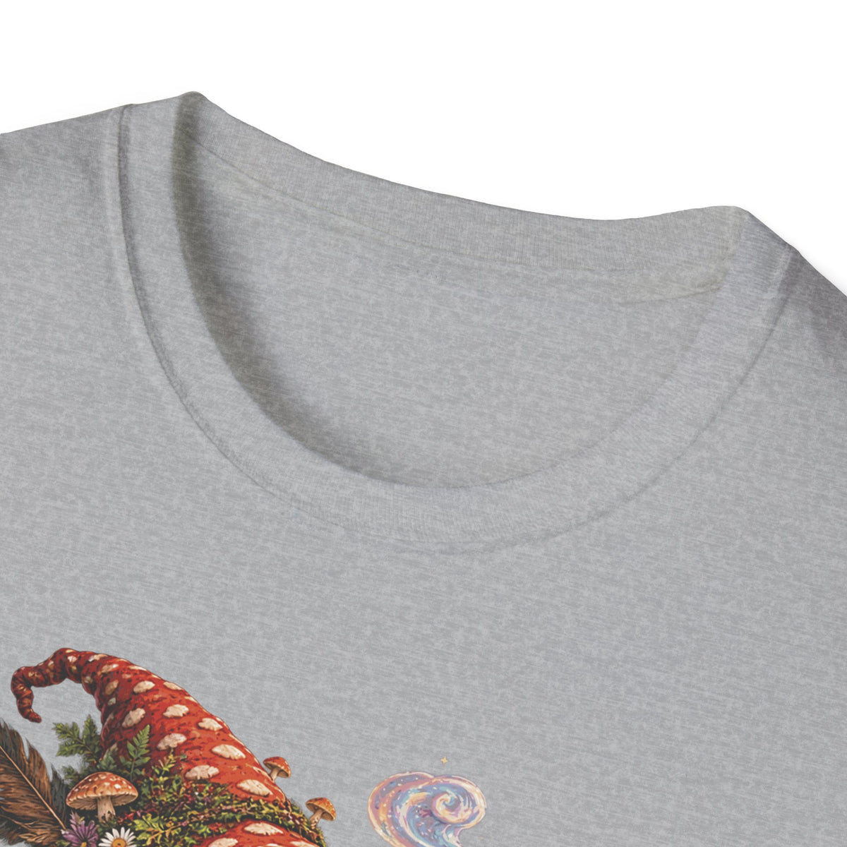 Mushroom Wizard Riding Snail T-Shirt  Whimsical Fantasy Illustration Tee